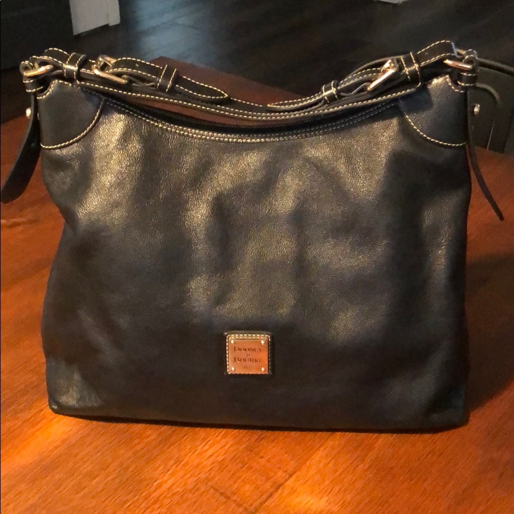 Vintage Dooney & Bourke Black Leather Hobo Bag